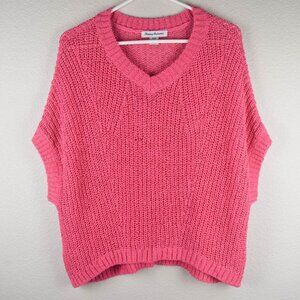Tommy Bahama Womens S Small Marlina Pink Open Knit V-Neck Sweater Dolman Sleeve